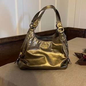 Coach Madison Maggie Gold Metallic Patent Leather